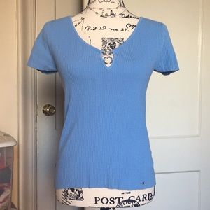 EUC Tommy Hilfiger blue knit top